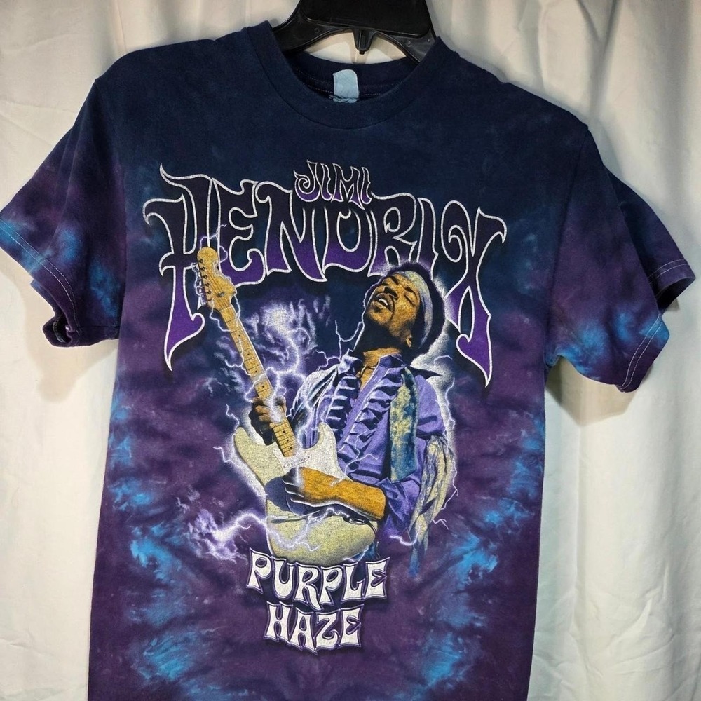Jimi Hendrix Purple Haze Tie Dye Graphic T-Shirt Mens Medium Delta Pro Weight